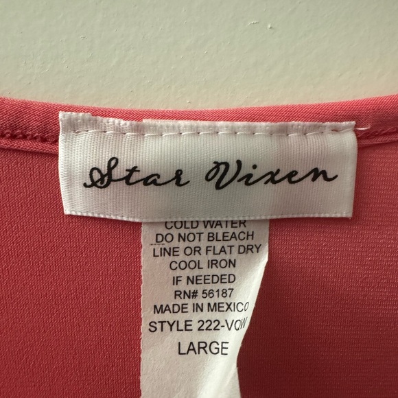 Star Vixen Pink V-Neck Blouse - Picture 2 of 4